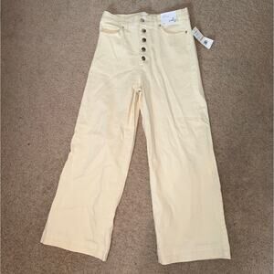 Sam Edelman Codie High Rise Wide Leg Ankle Jeans Cream size 6/28